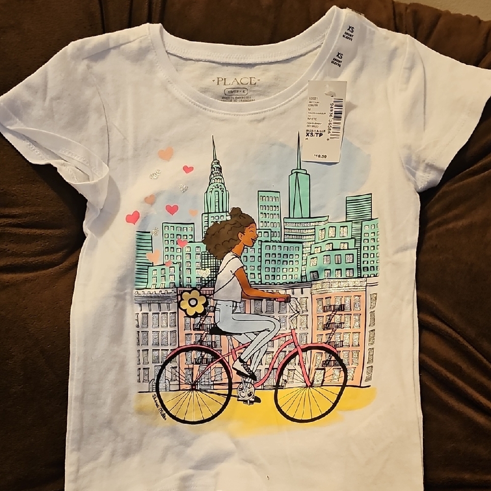 The Children's Place White Cityscape Short Sleeve Tee